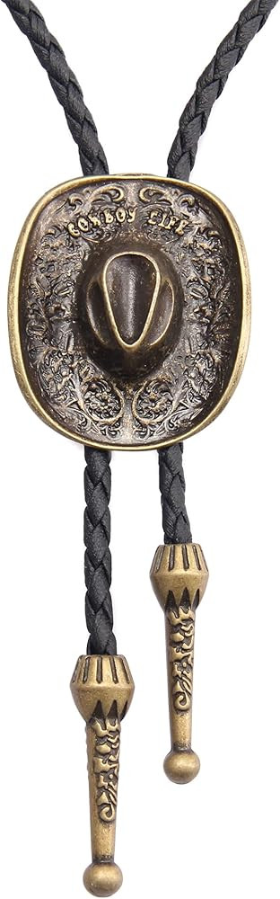 Jeilwiy Bolo Tie for Men Western Cowboy Tie Necklace Gold Bolo Tie Leather Necktie Halloween Tie ... | Amazon (US)