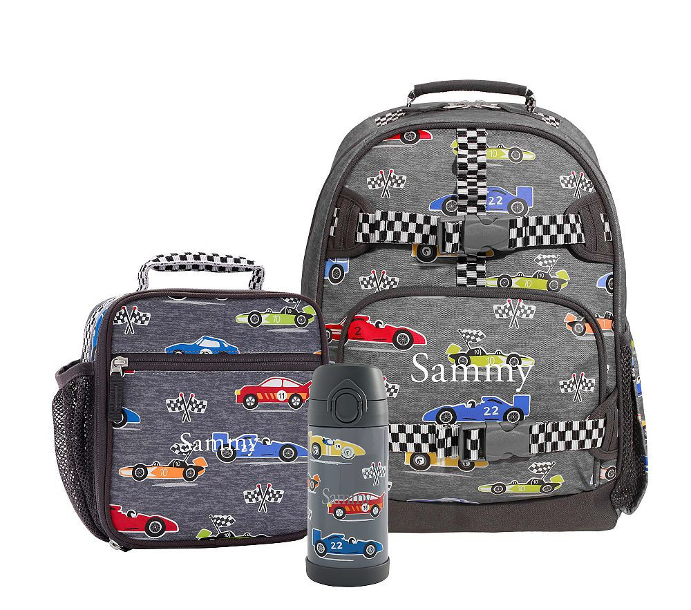 Mackenzie Race Cars Glow-in-the-Dark Backpack & Lunch Bundle, Set of 3 | Pottery Barn Kids