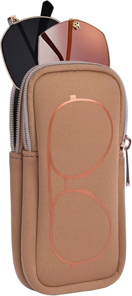 Double Eyeglass Case Soft,Portable Dual Glasses Cases with 2 Compartments Zipper Closure for Men ... | Amazon (US)
