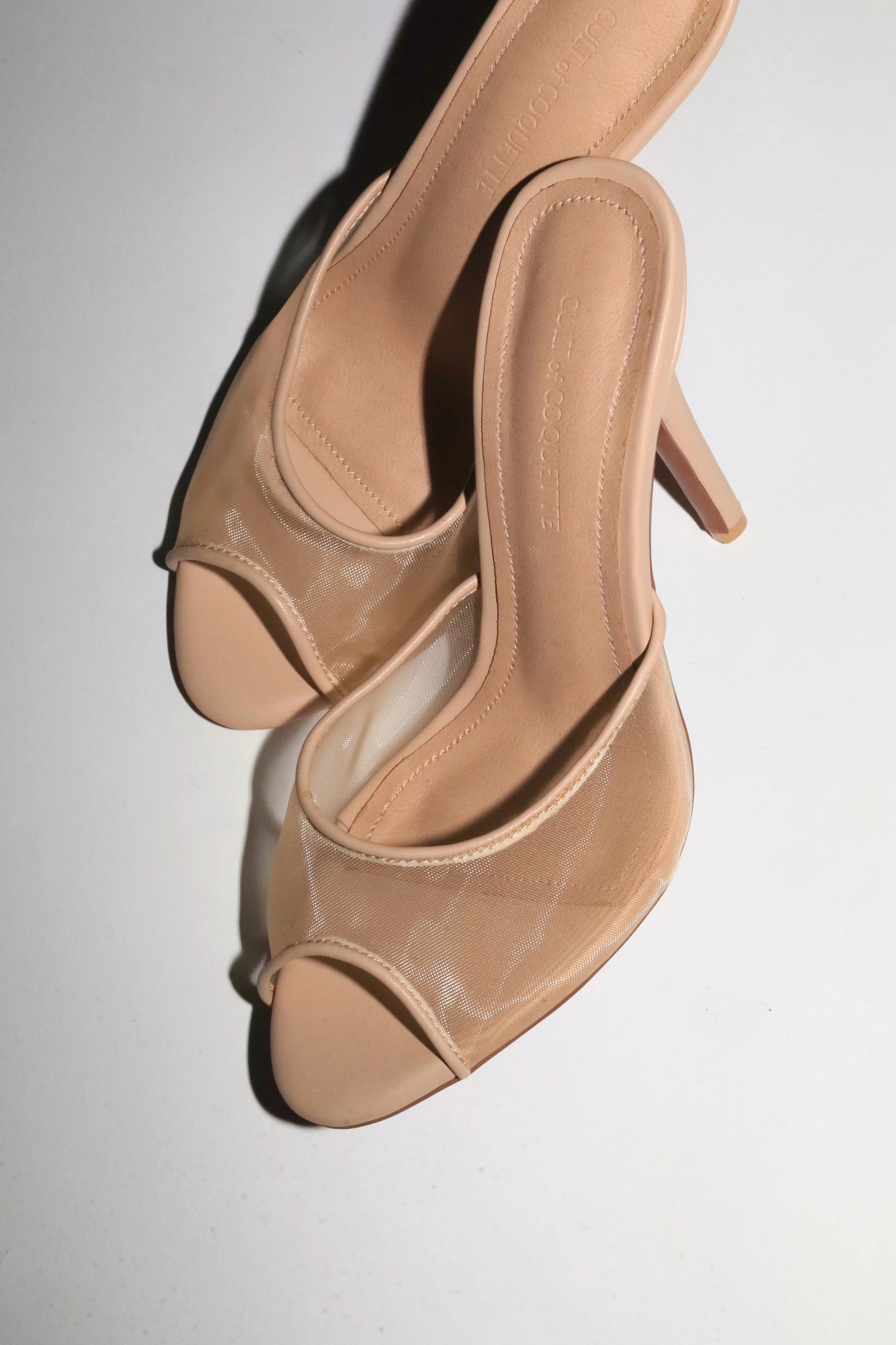 Ford Nude Mesh Open Toe Mules | CULT OF COQUETTE