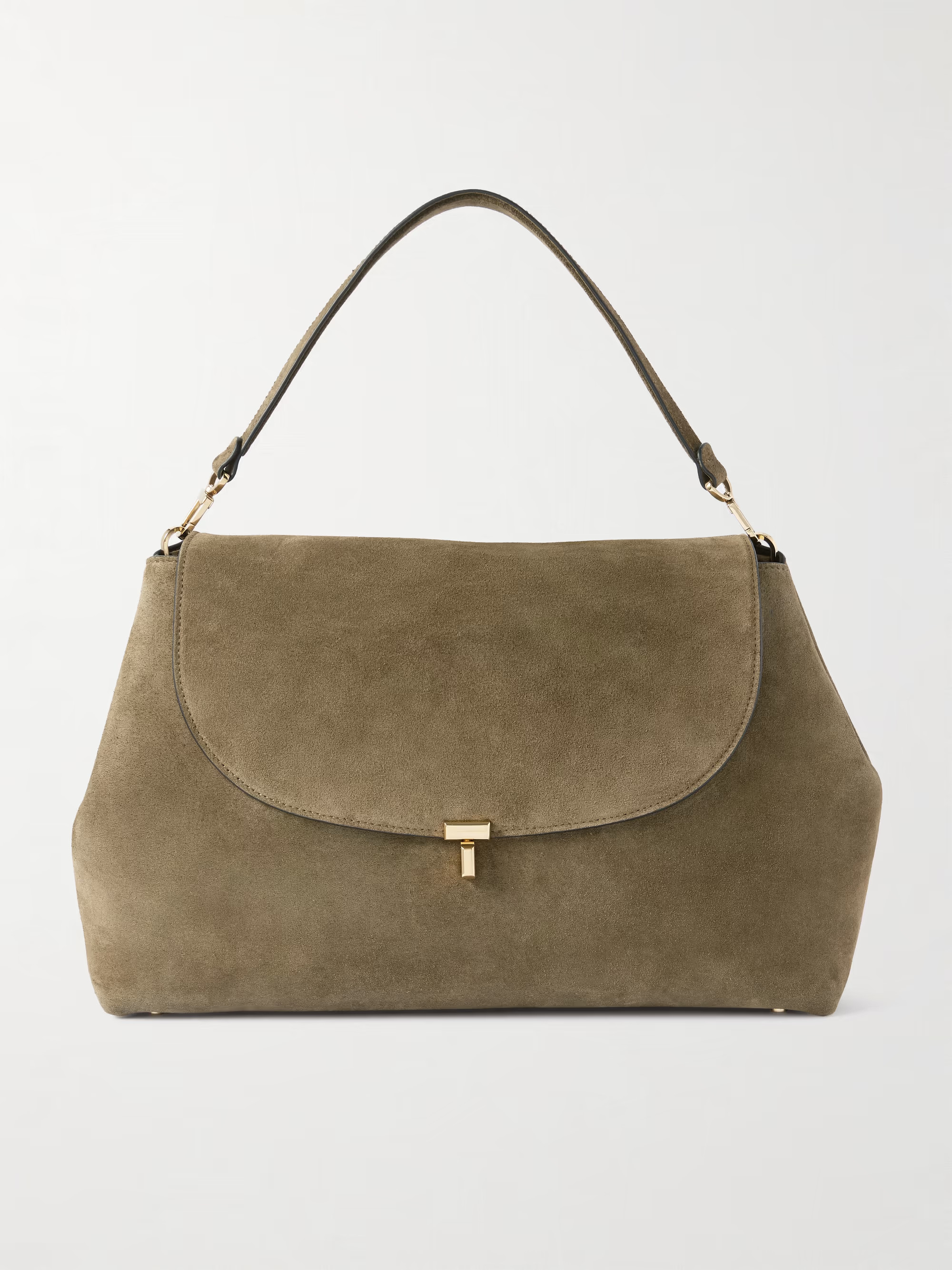 T-Lock large suede shoulder bag | NET-A-PORTER (UK & EU)