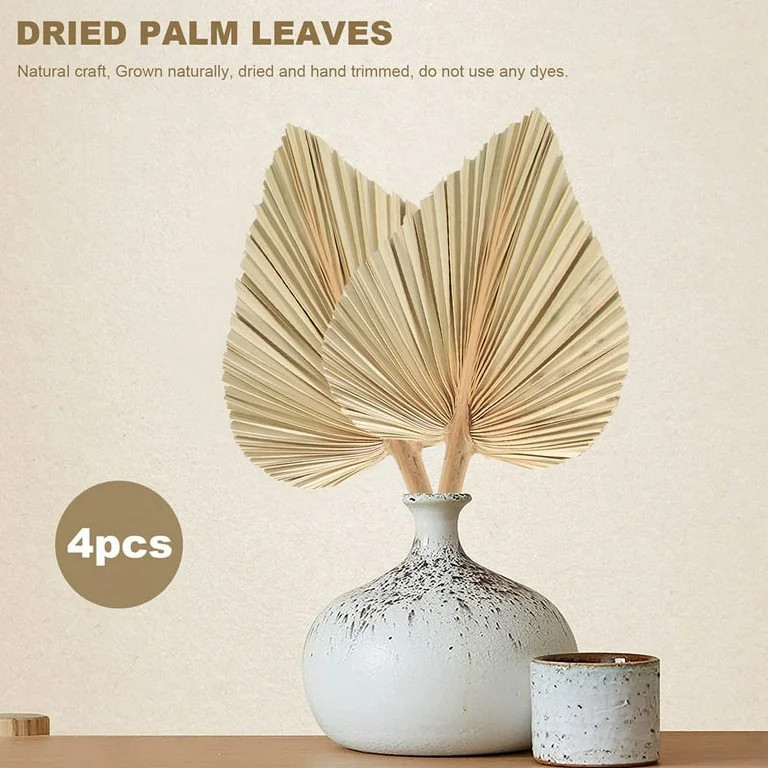 4Pcs Dried Palm Leaves Dried Palm Fans Dried Palm Spears Artificial Plants Palm Leaves Tropical P... | Walmart (US)