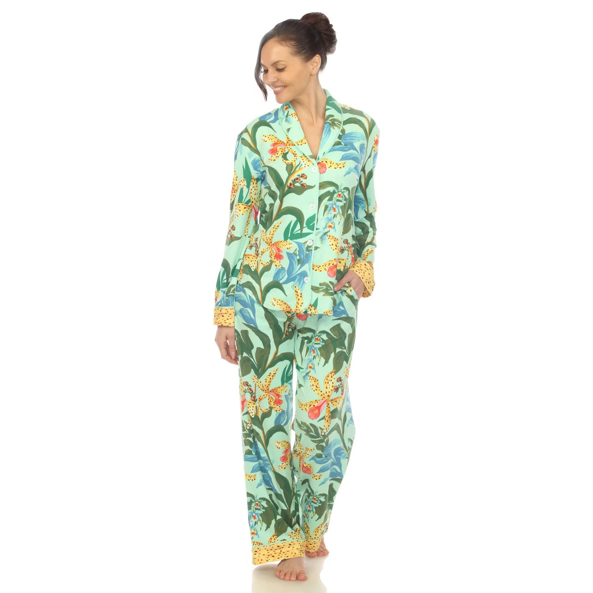 White Mark Women's Two Piece Wildflower Print Pajama Set | Target
