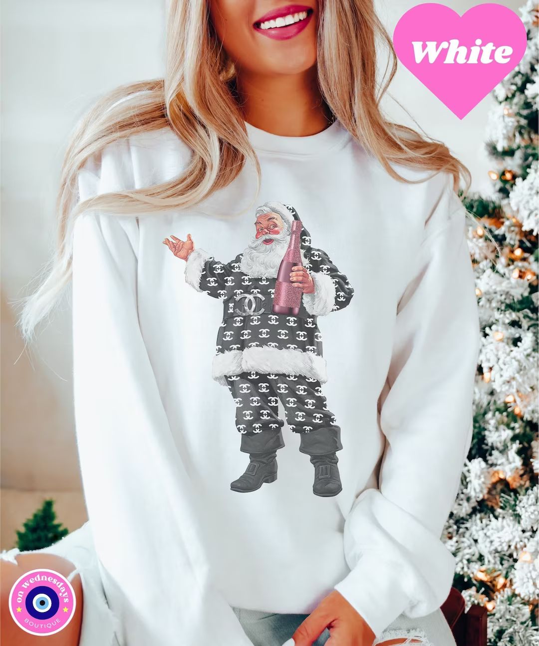 Cute Christmas Sweatshirt for Women Santa Sweatshirt - Etsy | Etsy (US)