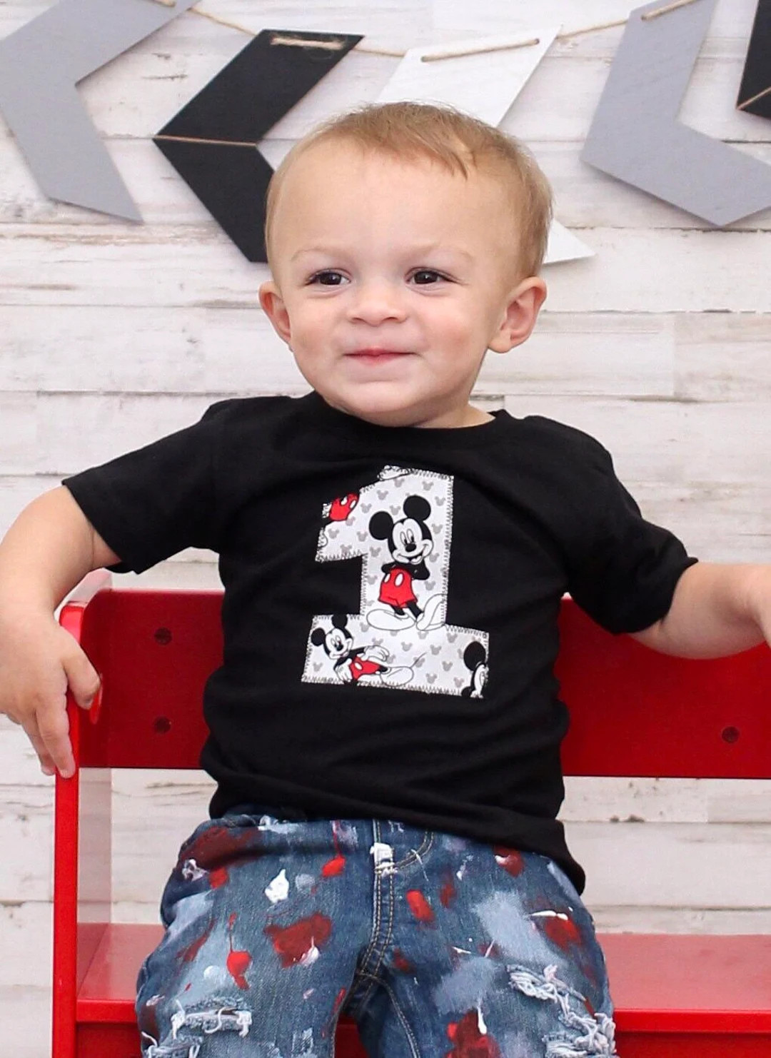 Mickey Mouse inspired Birthday Party Top Number Shirt For Little Boys | Etsy (US)