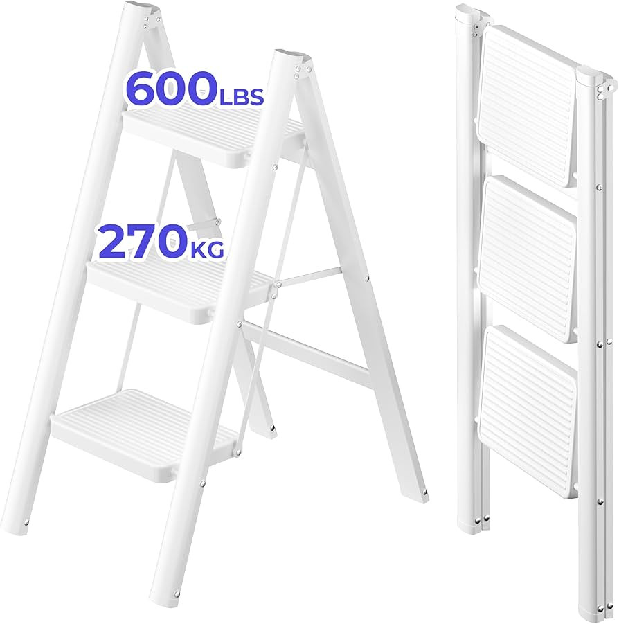 JOISCOPE 3 Step Ladder,Lightweight Folding Step Stool with Anti-Slip Pedal,600 lbs Portable Sturd... | Amazon (US)