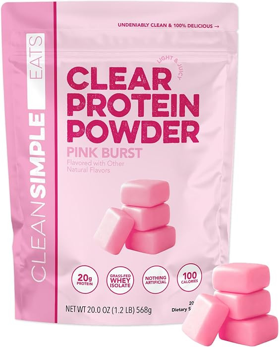 Clean Simple Eats Clear Protein Drink, Pink Burst, 20 Servings | Amazon (US)