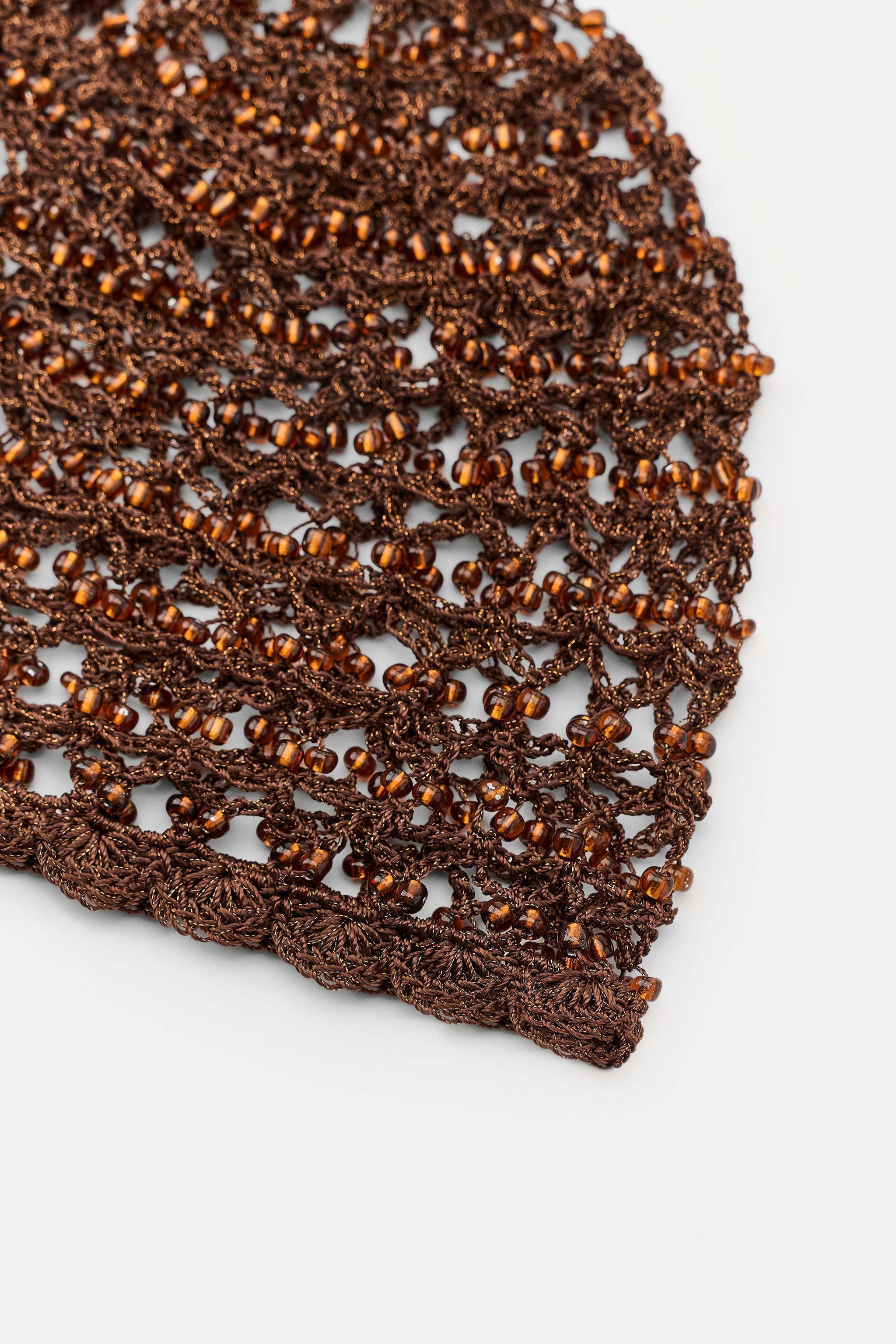 CROCHET BEADED SKULLCAP | Zara IT