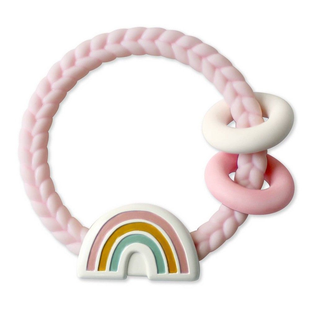 Itzy Ritzy Ring Rattle & Teether - Rainbow Pink | Target