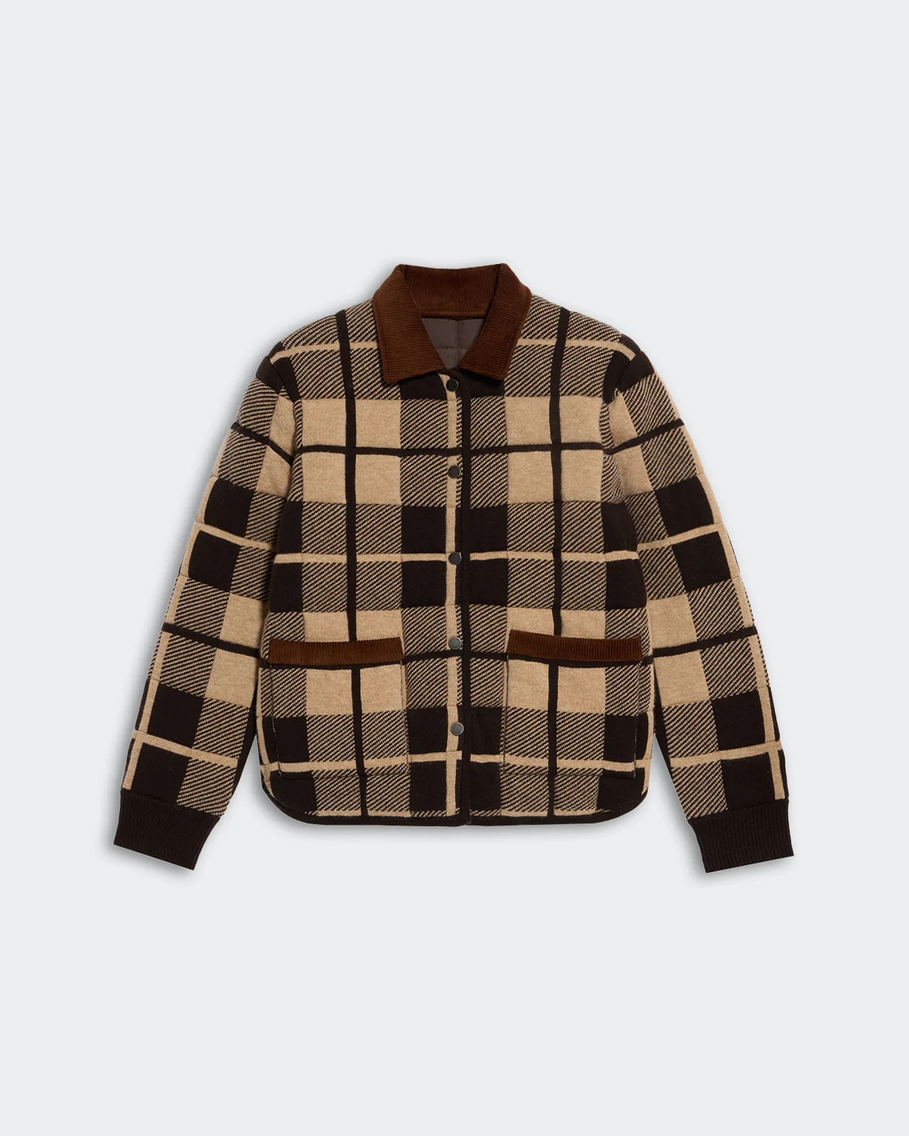 Quilted Plaid Liner Jacket - Burnt Cocoa Combo | Guest In Residence