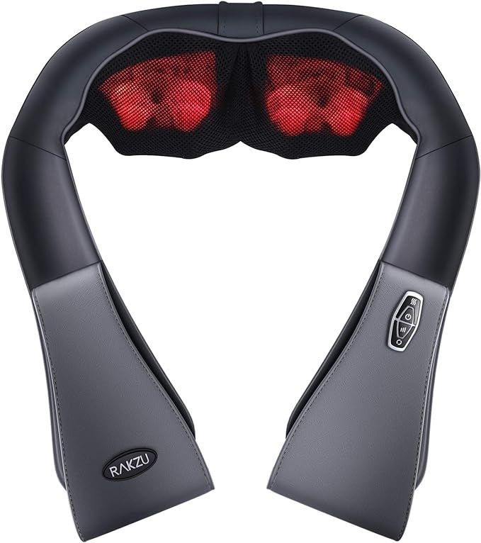 RAKZU Shiatsu Back and Neck Massager with Heat, Electric Back Massage with 3D Deep Kneading for N... | Amazon (US)