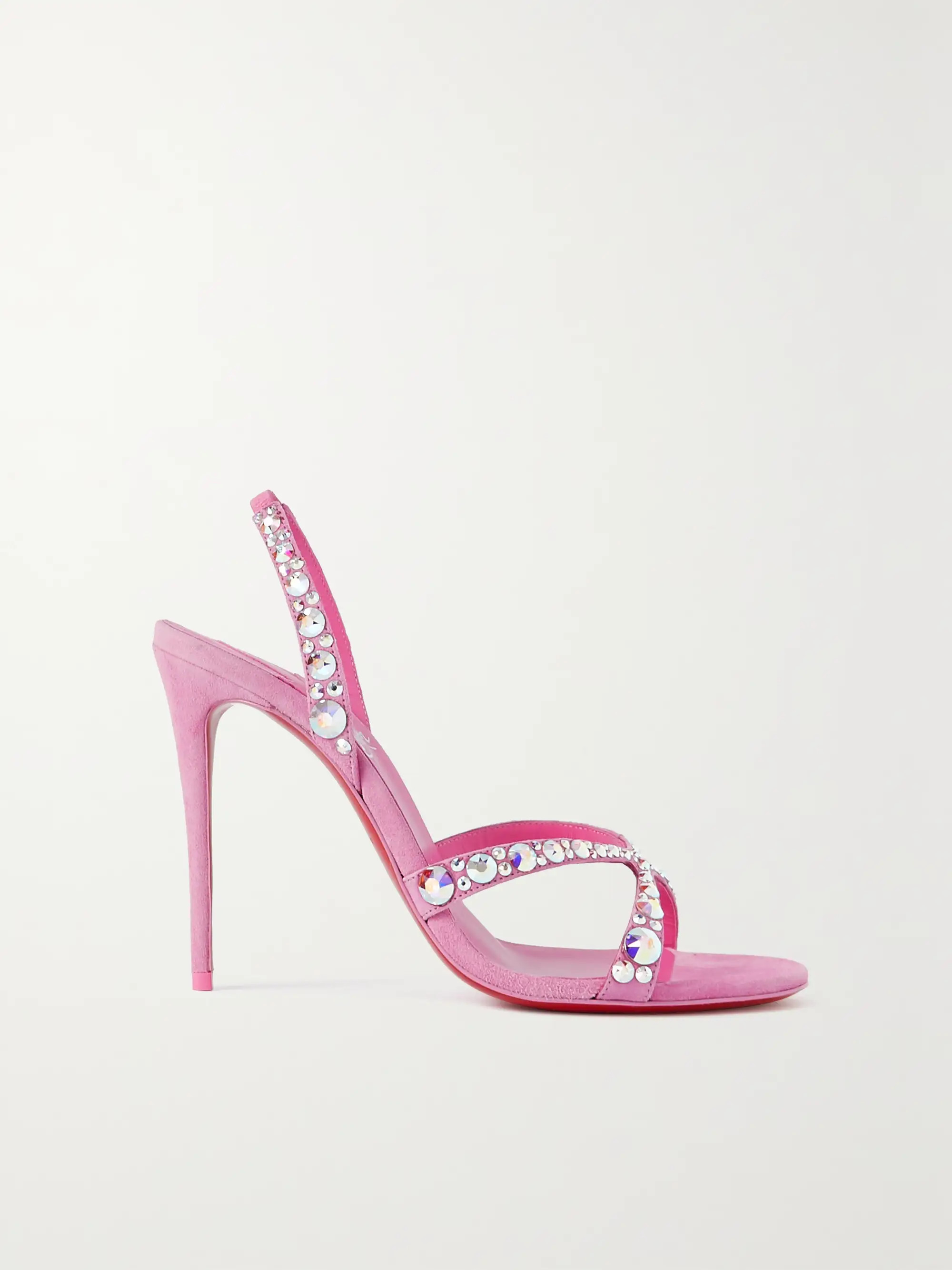 Emilie 100 crystal-embellished suede slingback sandals | NET-A-PORTER APAC