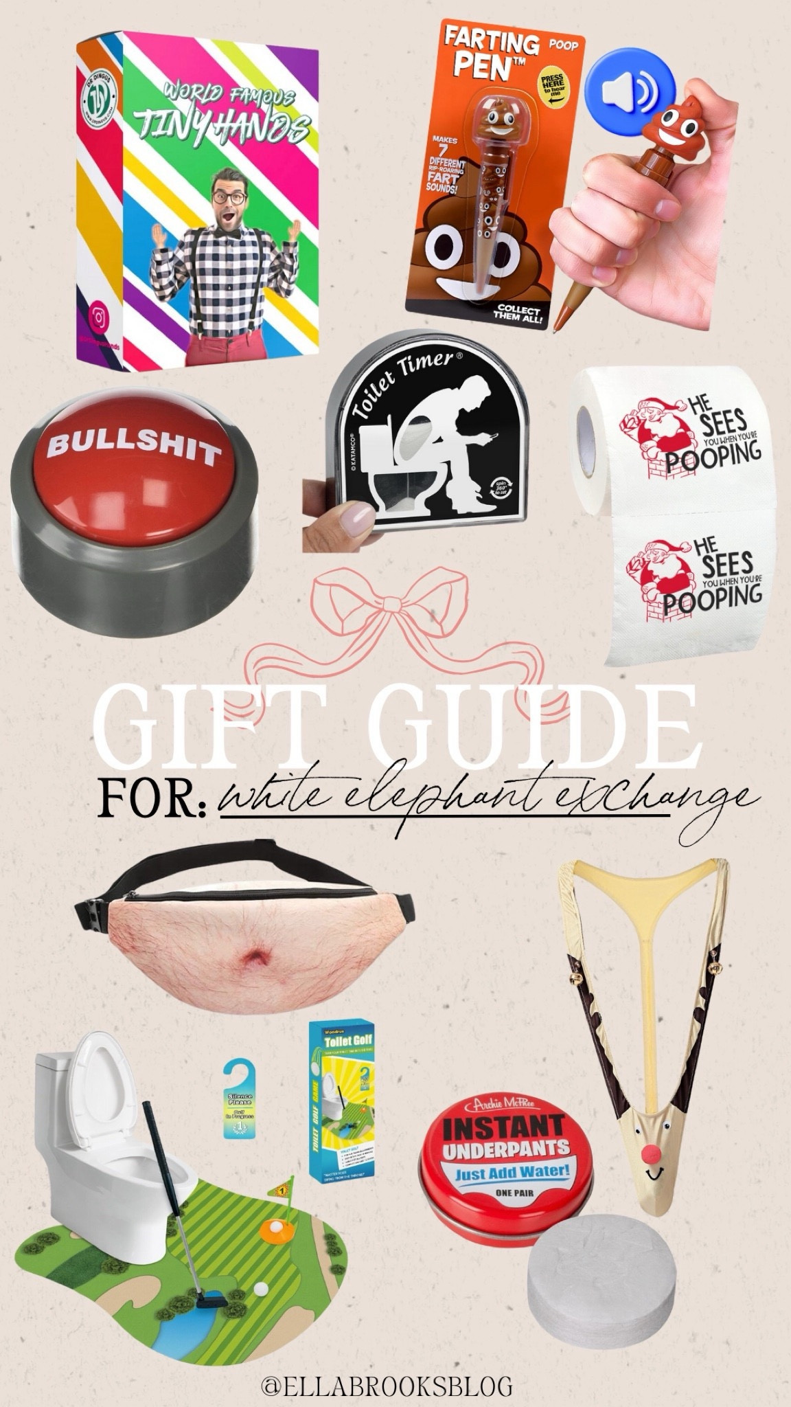 Gift guide for a white elephant exchange 🎁

Amazon gift guide, gag gift, holiday gift guide, gifts for him, stocking stuffers

#LTKSeasonal #LTKHoliday #LTKGiftGuide