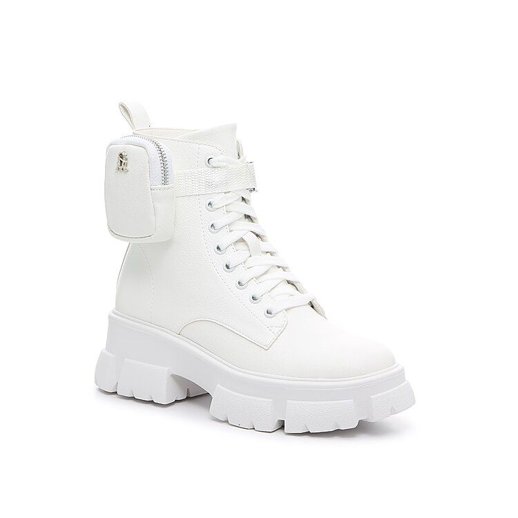 Steve Madden Thora Pocket Boot | Women's | White | Size 9 | Boots | Block | Bootie | Combat | Lug |  | DSW