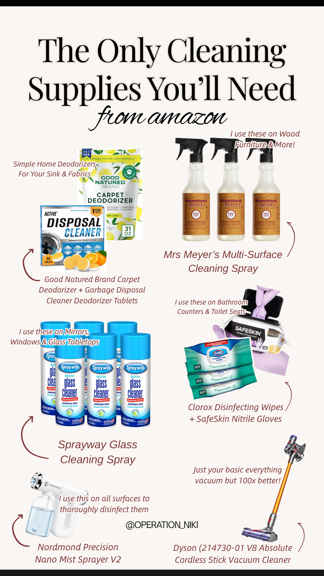 Keeping the house fresh and spotless is so much easier when you have the right routine staples! ✨

This lineup covers all your core cleaning categories from multi-surface sprays and glass cleaners to deep-cleaning vacuums, deodorizers, and disinfecting tools that make reset day a breeze.

Shop all these essential Amazon cleaning finds linked below! 🛒

Follow for more @OPERATION_NIKI on IG, TikTok, & Facebook



#AmazonFinds #CleaningEssentials #CleanHome #OperationNiki #AmazonHome #HomeCleaning #CleaningRoutine #OrganizedHome #ShoppingHaul

#LTKHome