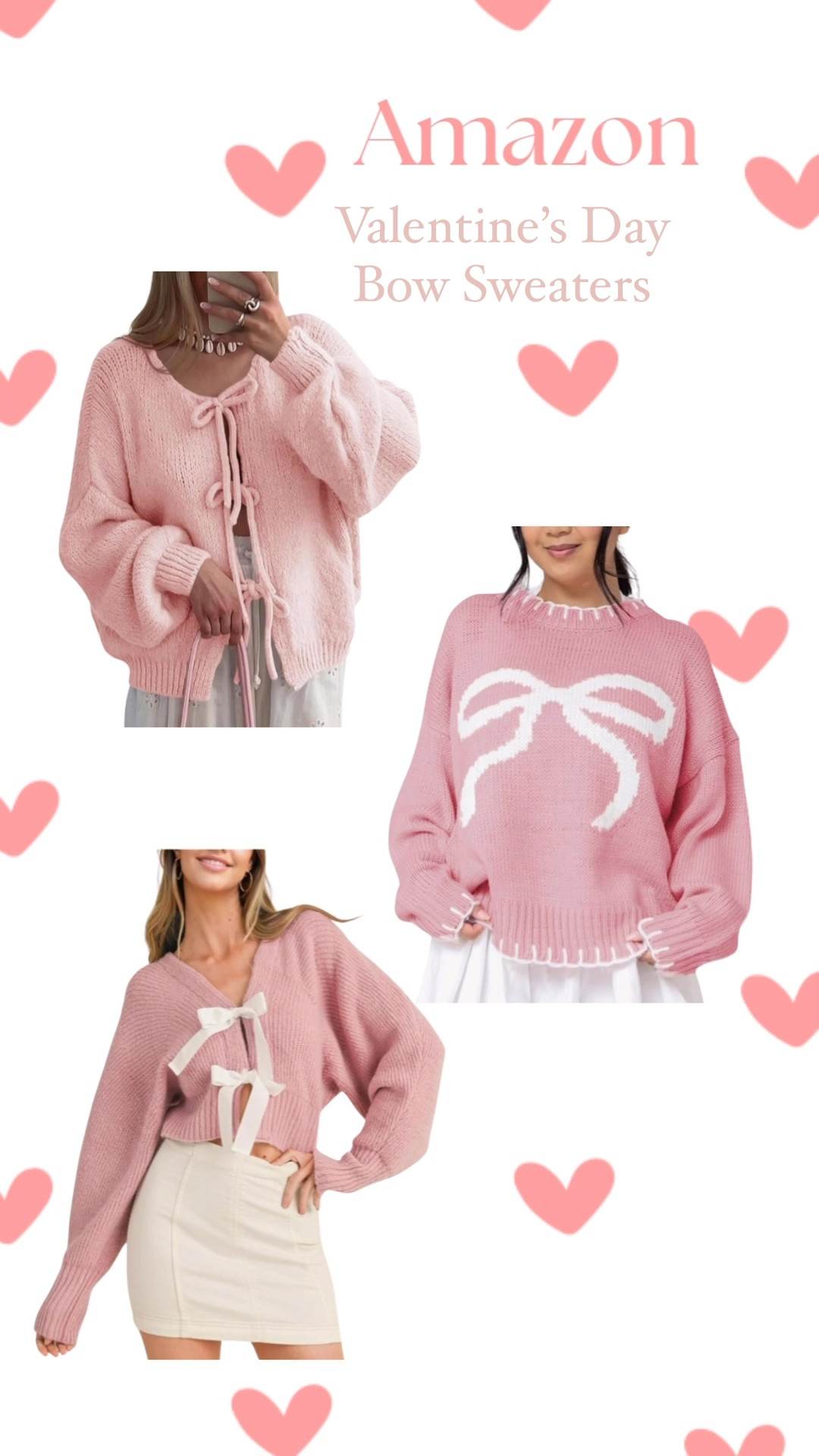 Cute Amazon Valentine’s Day bow sweaters 

#LTKStyleTip #LTKFindsUnder50 #LTKFindsUnder100