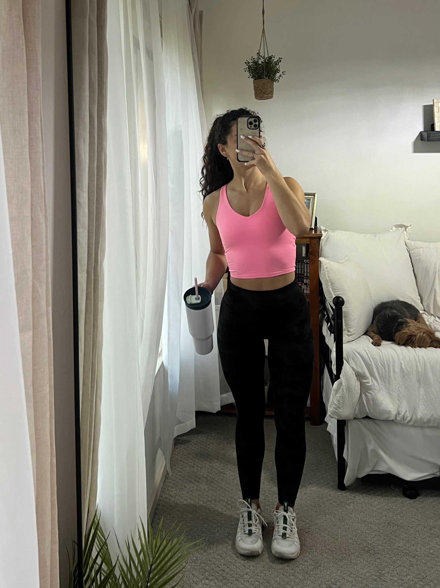 Workout ootd! Love this $10 target tank for summer - super similar to lululemon align tank! & wearing my wunder trains in the camo color (wearing a size 6) & my metcons from GOAT!

#LTKfindsunder100 #LTKfindsunder50 #LTKActive