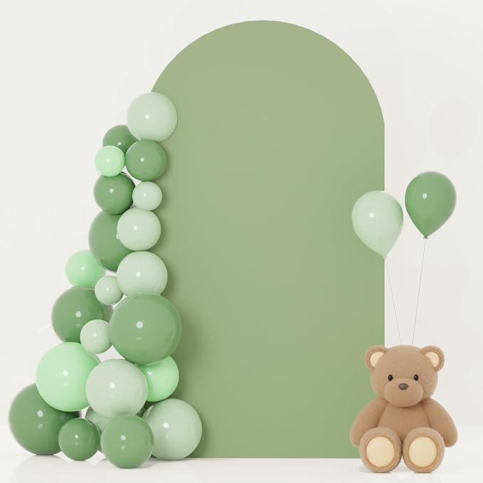 FOTSHARER Wedding Arch Backdrop Cover 6FT Sage Green Stretchy Spandex Round Top for Anniversary B... | Amazon (US)