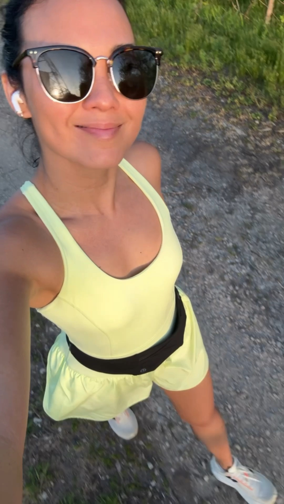 The color, the fit, the material 🤌🏽 Loving this athletic romper! You have to see the back straps, too! Running belt, shoes, sunscreen 

#LTKShoeCrush #LTKSeasonal #LTKActive