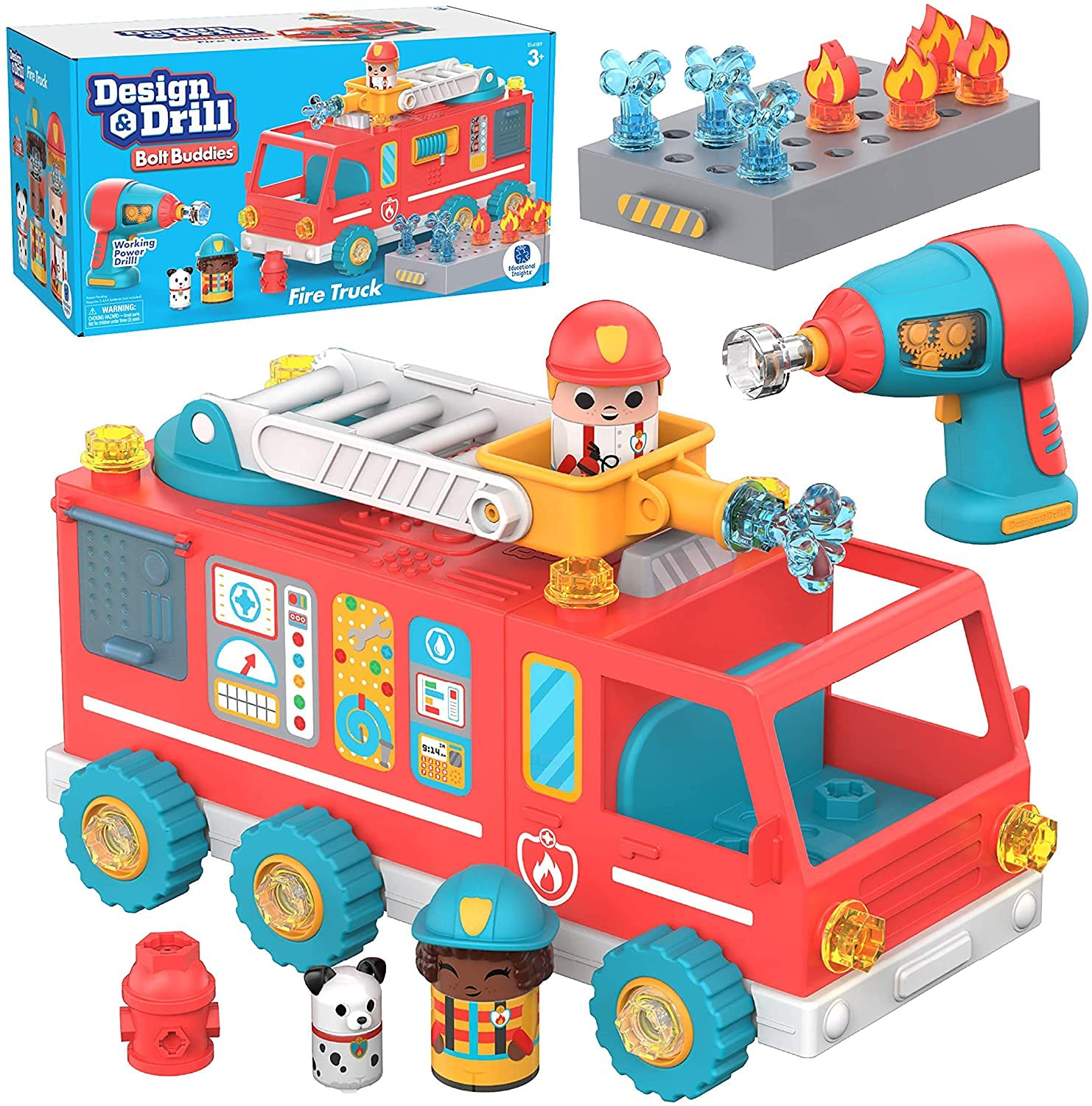 Educational Insights Design & Drill Bolt Buddies Fire Truck - Construction Toys & Toddler Tools, ... | Amazon (US)