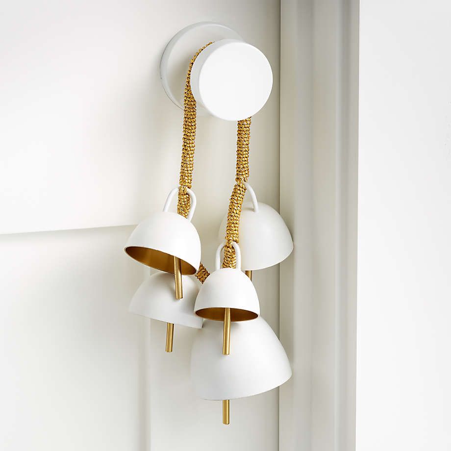 White and Gold Bell Swag Christmas Tree Ornament + Reviews | Crate & Barrel | Crate & Barrel
