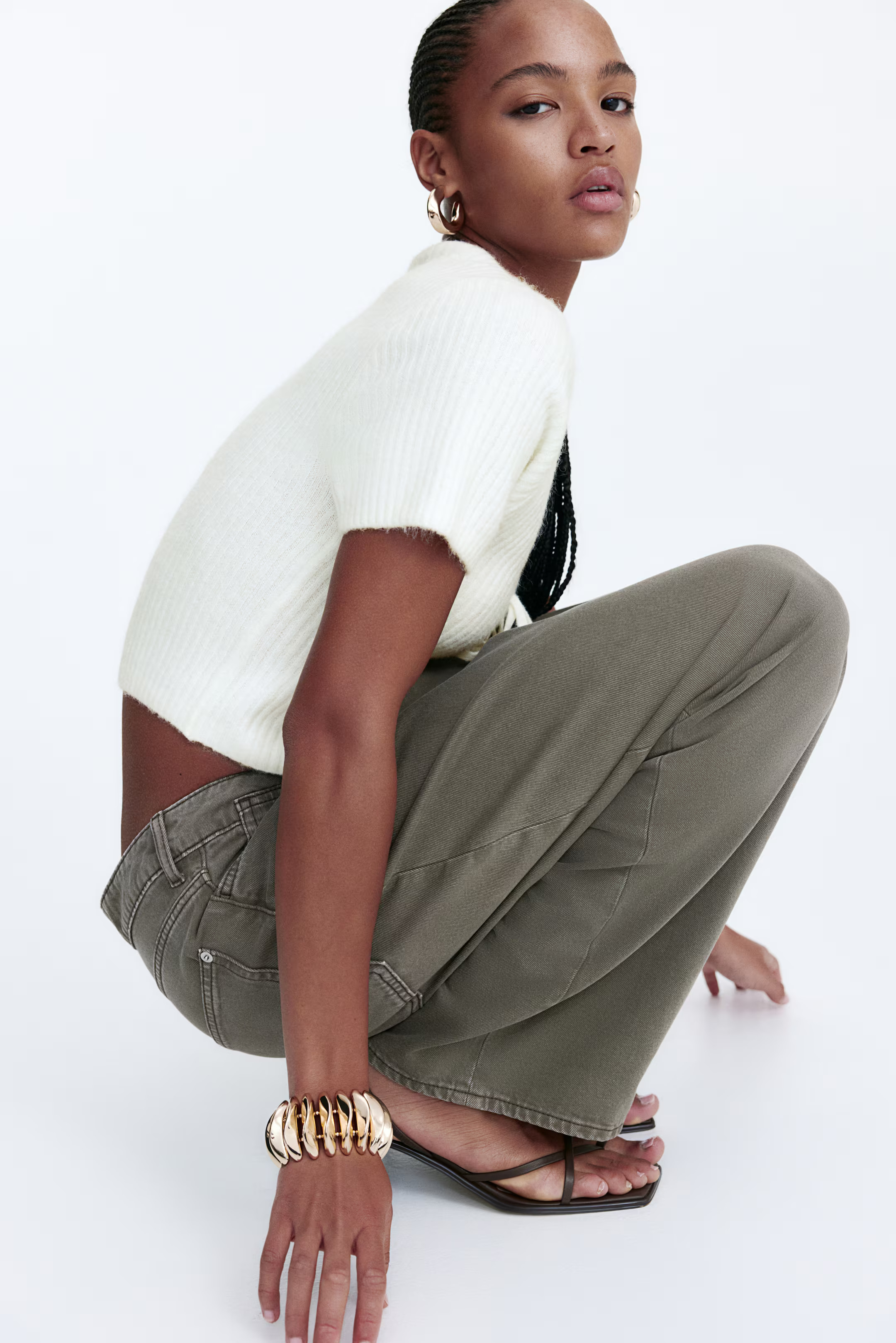 Tie-Detail Rib-Knit Top | H&M (US + CA)