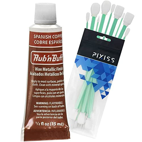 Rub n Buff Wax Metallic Spanish Copper, Rub and Buff Finish, 0.5-Fluid Ounce, Pixiss Blending and Application Tools for Applying Metallic Wax Paint | Amazon (US)