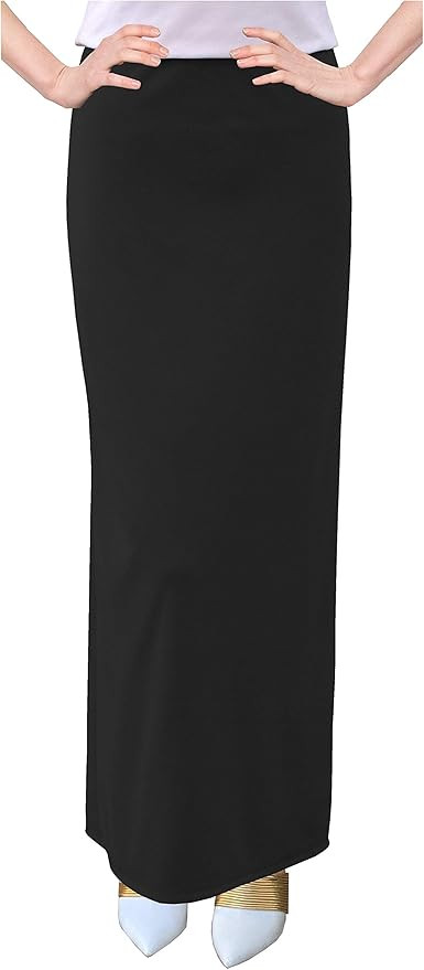 BABY O Women's Basic Modest 37" Below The Knee Ankle Length Maxi Straight Skirt | Amazon (US)