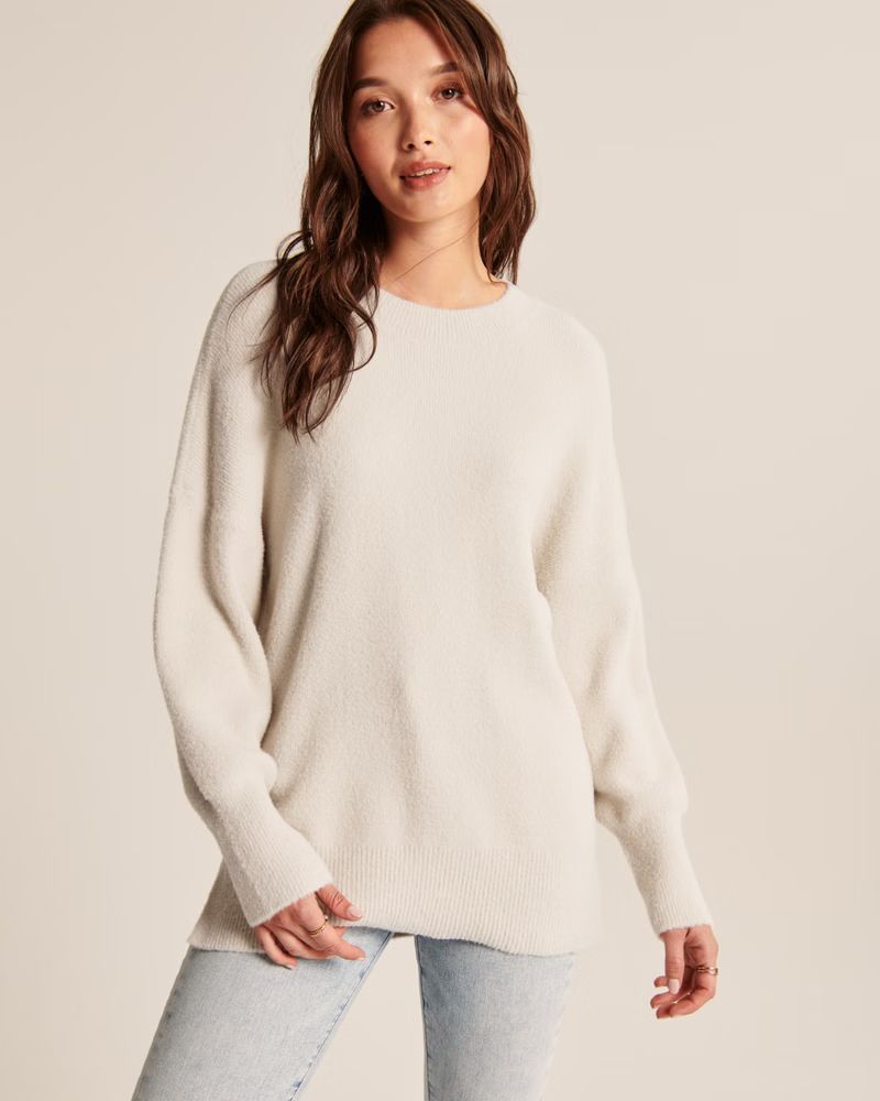 Women's DreamLush Oversized Legging-Friendly Crew Sweater | Women's Up To 50% Off Select Styles |... | Abercrombie & Fitch (US)