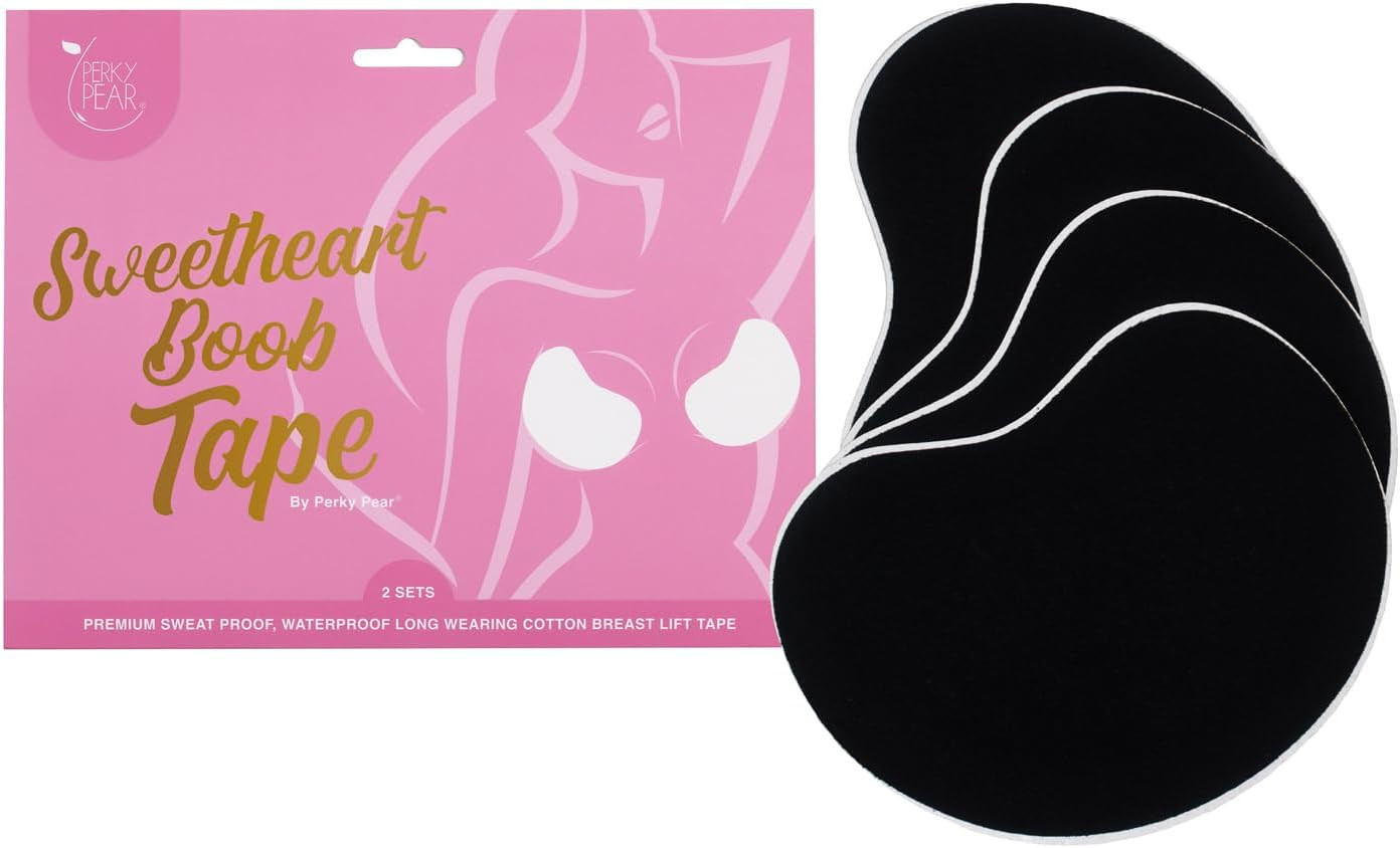 Perky Pear Sweetheart Strapless Adhesive Bra Boob Tape [A-F Cups] - 2 Pairs of Boob Tape & 3 pair... | Amazon (UK)