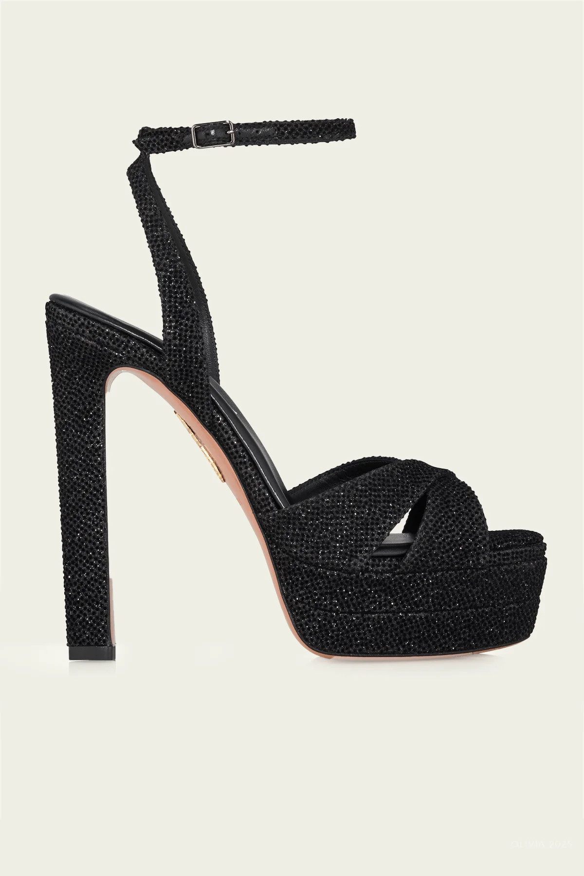 Divine Sandal Plateau 130 in Black - Black US 7 | Shop Olivia