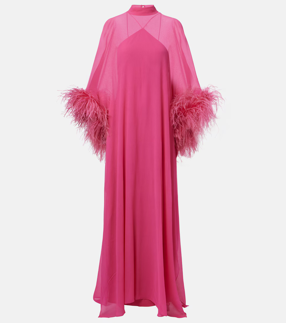 Cafetan Penelope en soie à plumes | Mytheresa (FR)