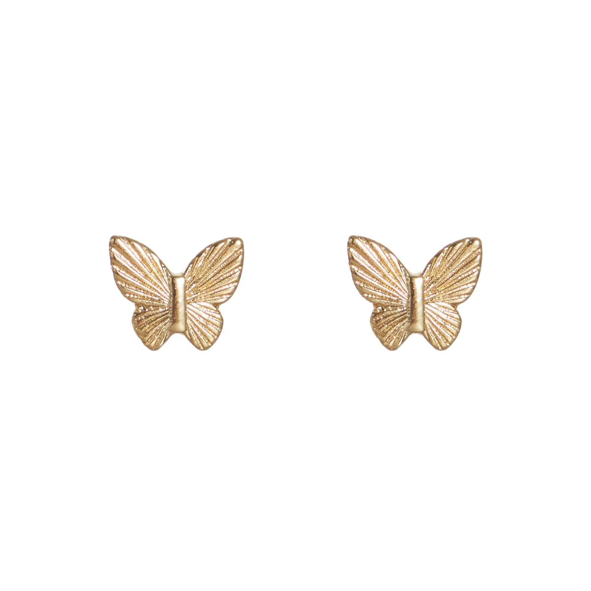 Gold Butterfly Studs | Nickel and Suede