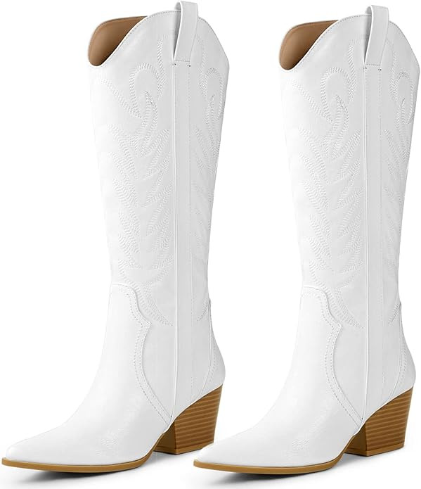 Arromic Cowgirl Boots for Women, Western Cowboy Boots for Women Knee High Tall Pointed Toe Embroi... | Amazon (US)