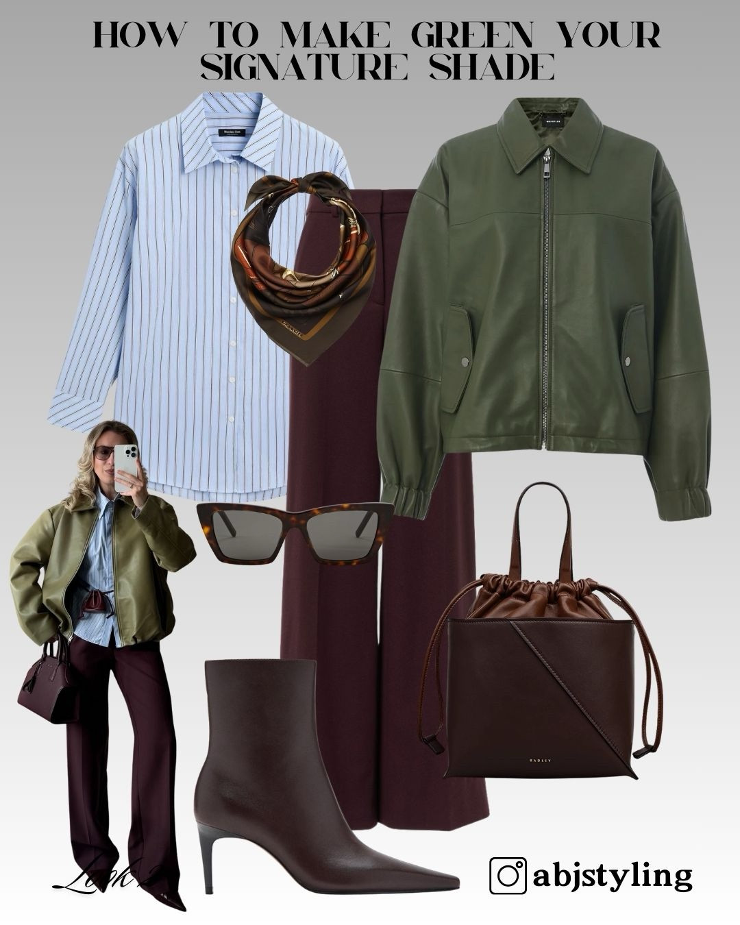 Sporty meets chic — olive and burgundy make an unexpectedly rich combo.
Styling Tip: Add structured accessories to balance the casual bomber shape.

#LTKstyletip #LTKxHarveyNichols #LTKuk