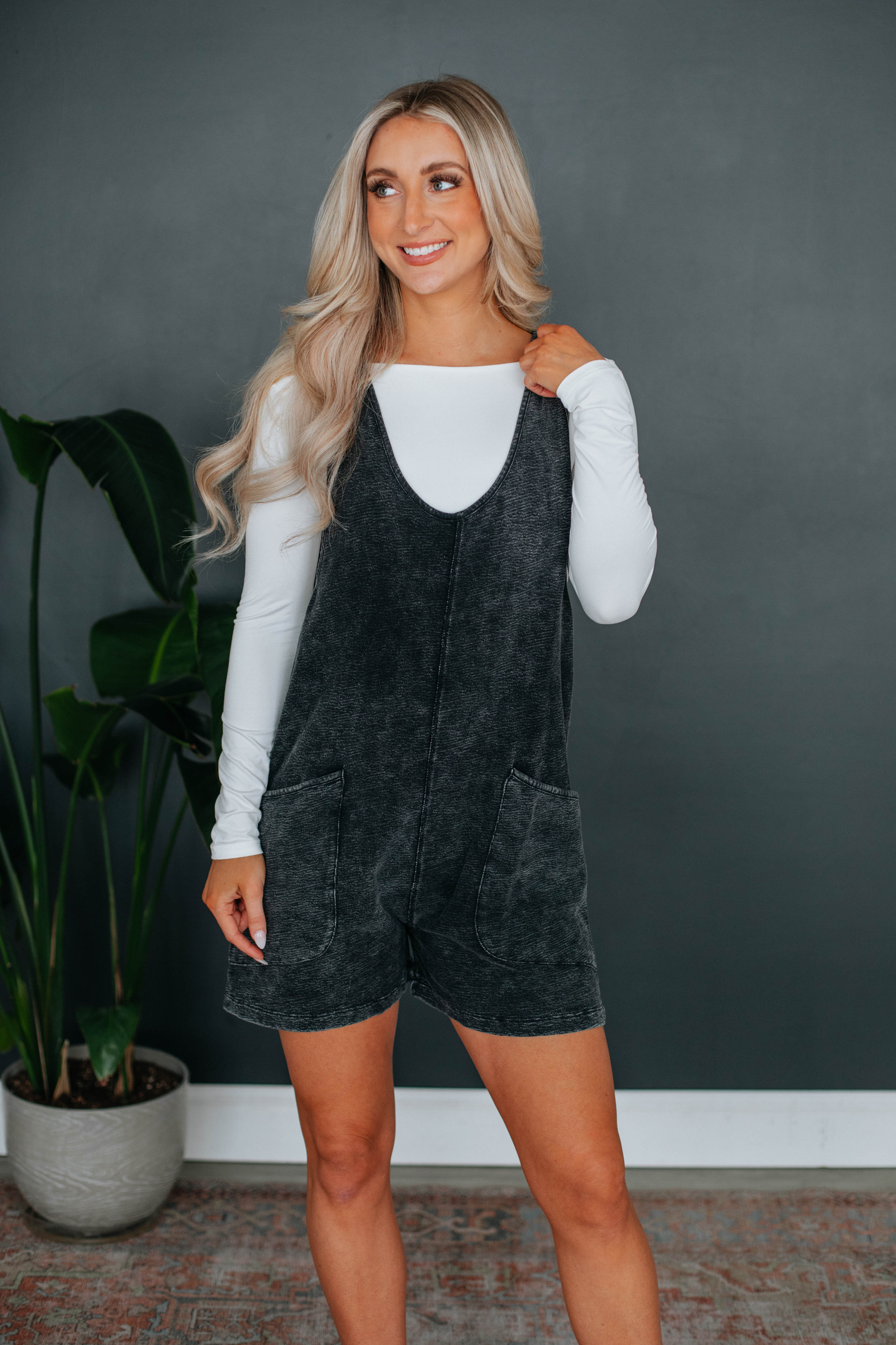 Louise Lounge Romper - Vintage Black | Wild Oak Boutique