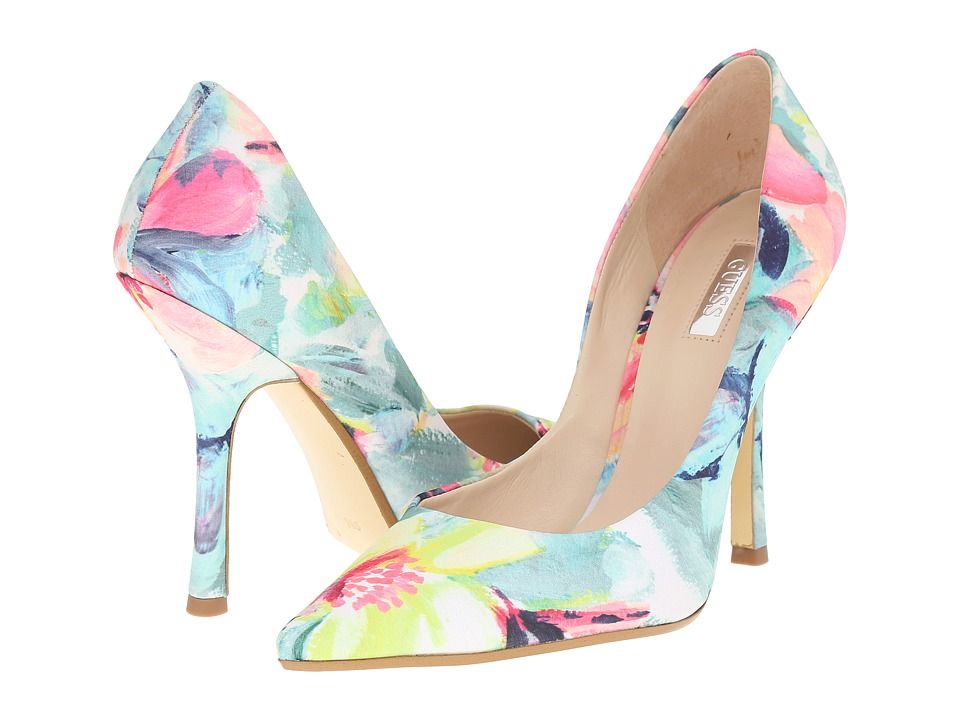 GUESS - Carrie2 (Floral Fabric) High Heels | Zappos