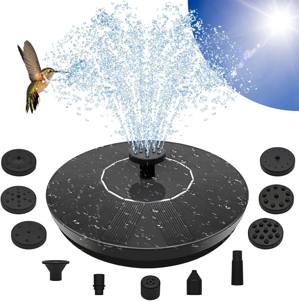 Solar Fountain Pump, Garden Bird Bath Solar Water Fountain Feature 1.5W Powered Pump Outdoor Wate... | Amazon (US)