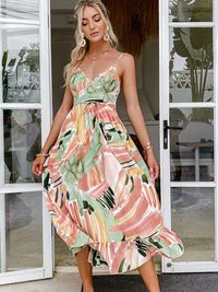 'Payton' High-waist Lace-up Ruffle Maxi Dress (4 Colors) | Goodnight Macaroon