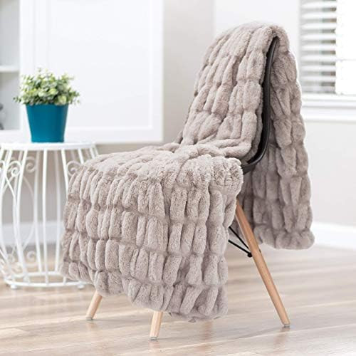 Chanasya Ruched Luxurious Soft Faux Fur Throw Blanket - Fuzzy Plush and Elegant with Reversible Mink | Amazon (US)