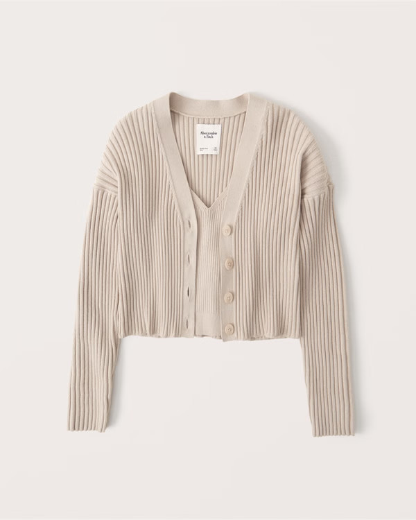 Ribbed Tank and Cardigan Set | Abercrombie & Fitch (US)