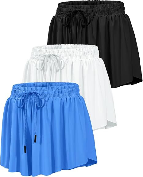 HASMES Girls Butterfly Shorts Teen Flowy Athletic Shorts for Running Dance Cheer 5-14Y | Amazon (US)