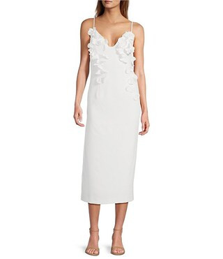 Antonio Melani Martha Floral Applique V-Neck Dress | Dillard's | Dillard's