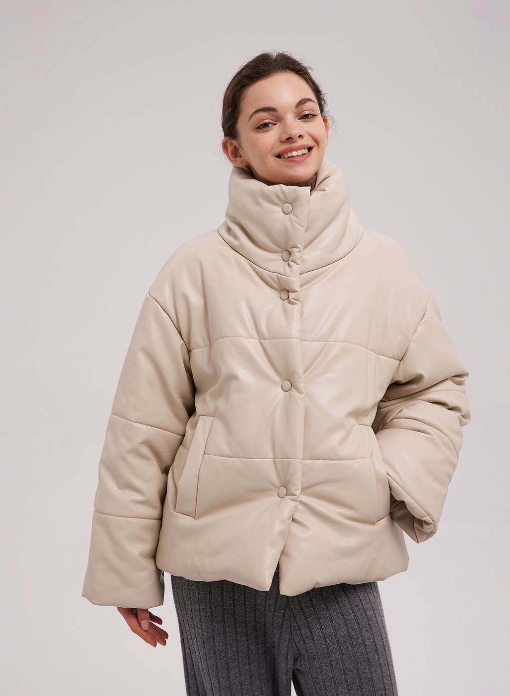 Buttoned Faux Leather Jacket | NAP Loungewear