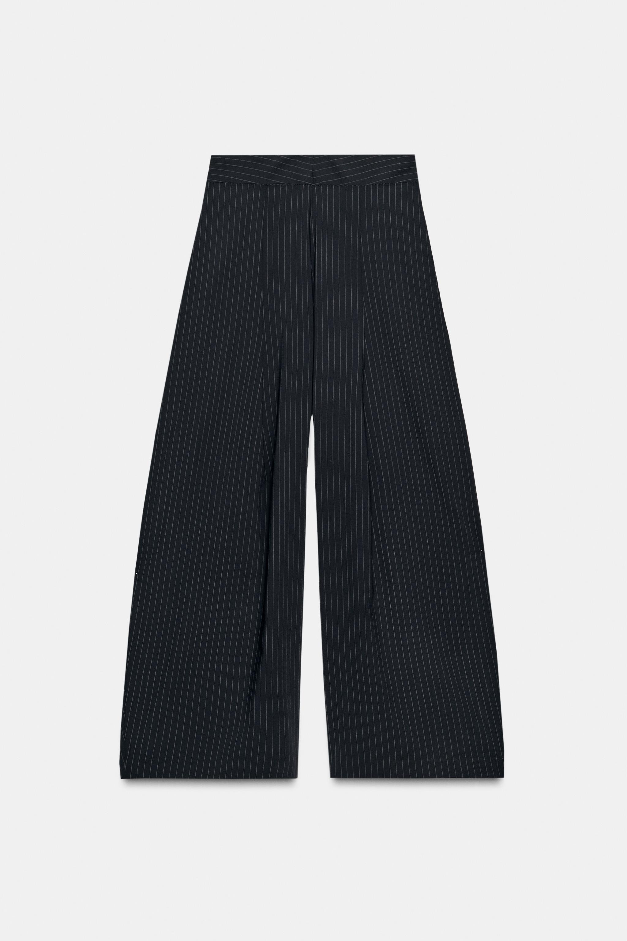 ZW COLLECTION PINSTRIPE WIDE LEG PANTS | Zara US
