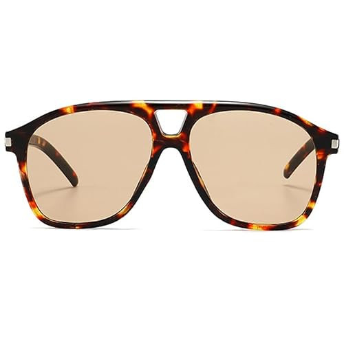 Melrose Vintage Oversized 70s Pilot Sunglasses Women Men Retro Double beam Classic Large Squared Frame glasses | Amazon (US)