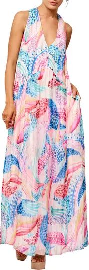 Cece Floral Metallic Maxi Dress | Nordstrom