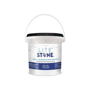 LiteStone White 128 fl. oz. 30 sq. ft. 8 in. Stone Veneer Adhesive 9812 - The Home Depot | The Home Depot