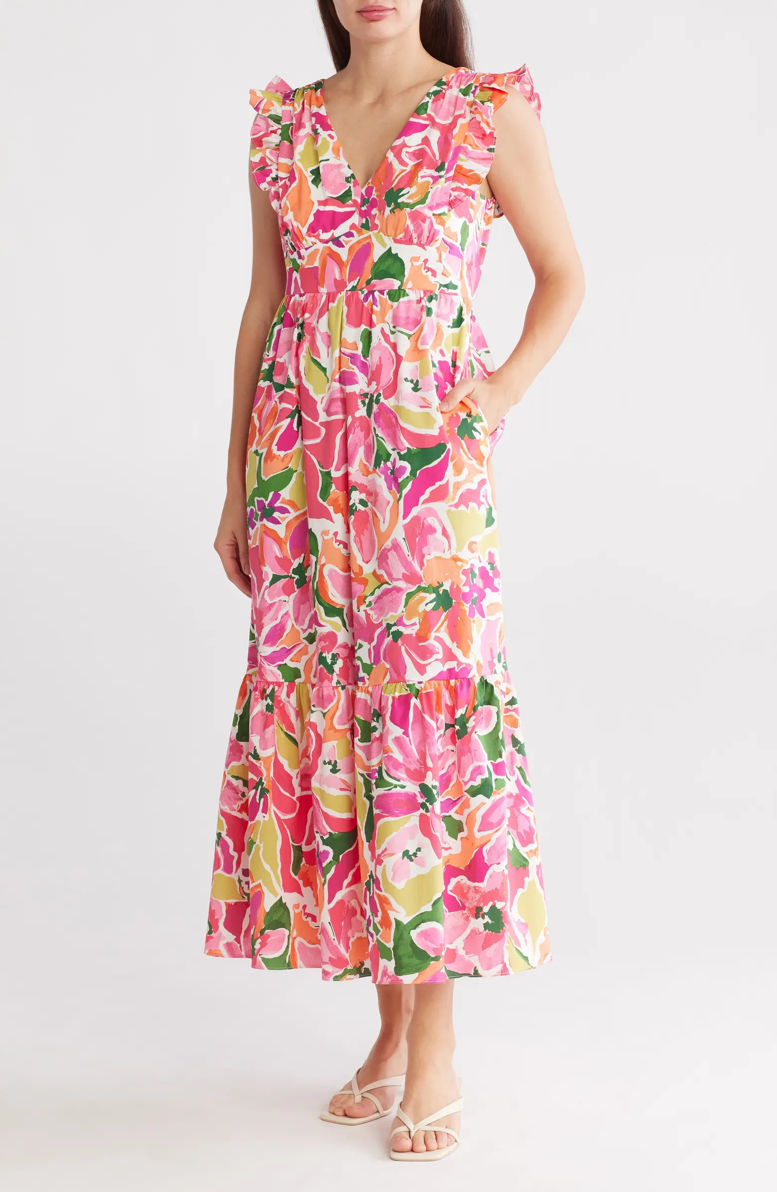 Maggy London Stretch Cotton Fit & Flare Maxi Dress | Nordstromrack | Nordstrom Rack