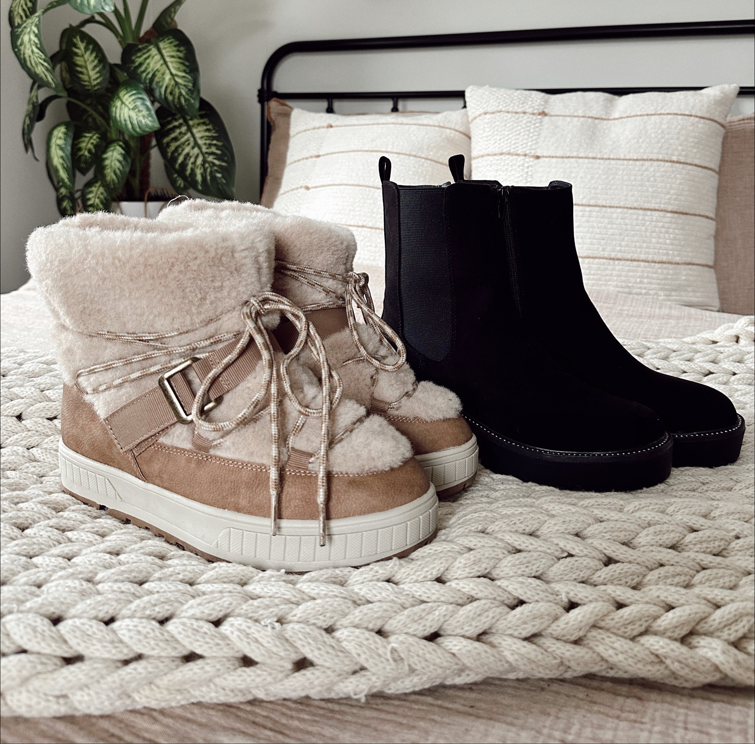 Walmart boots // these faux fur boots are amazing 🙌🏼🙌🏼 love them!!! True to size in both! 

#walmartpartner #walmartfashion #sponsored // women’s boots, Walmart finds, Walmart shoes, Walmart fashion 

#LTKshoecrush